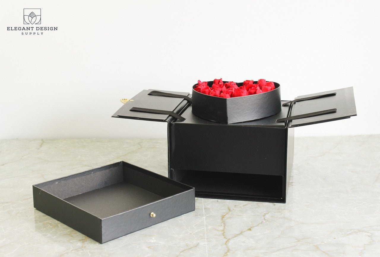 Pull - up Heart Flower Box with Drawer - Elegant Supply