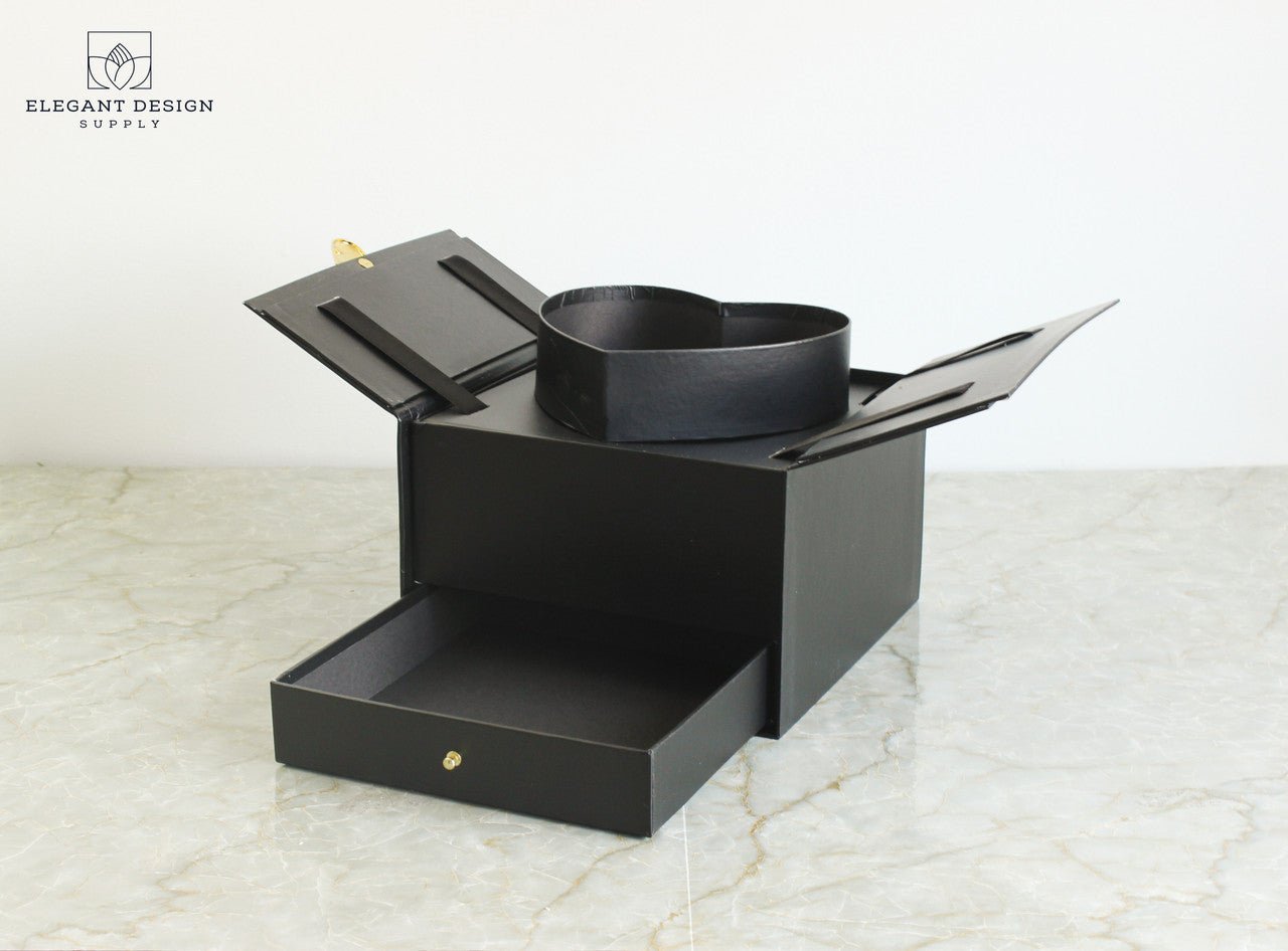 Pull - up Heart Flower Box with Drawer - Elegant Supply