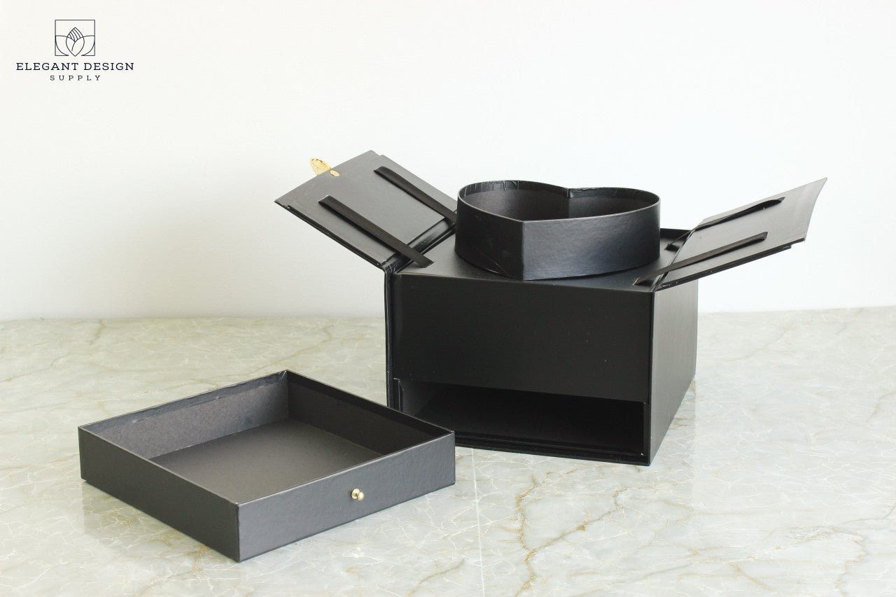 Pull - up Heart Flower Box with Drawer - Elegant Supply