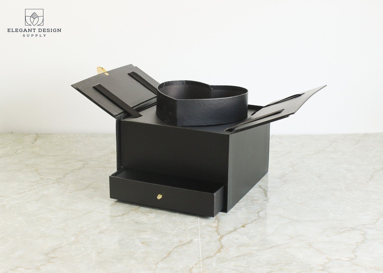 Pull - up Heart Flower Box with Drawer - Elegant Supply