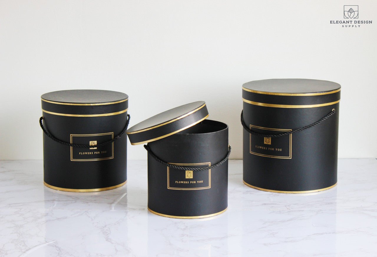 Round "Flowers for you" Hat Flower Box - Elegant Supply