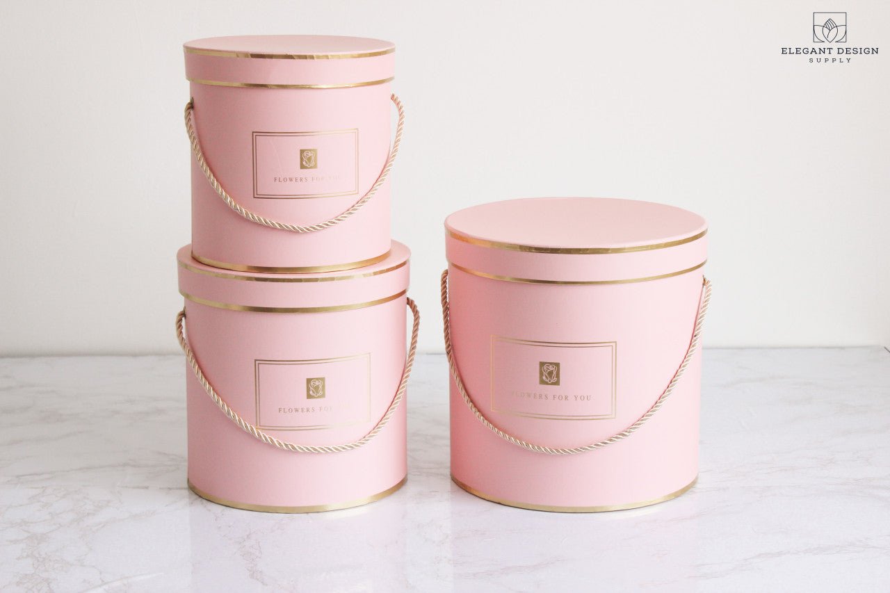 Round "Flowers for you" Hat Flower Box - Elegant Supply