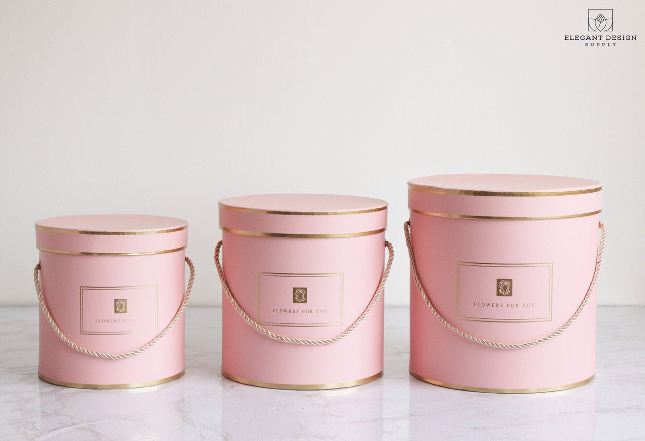 Round "Flowers for you" Hat Flower Box - Elegant Supply