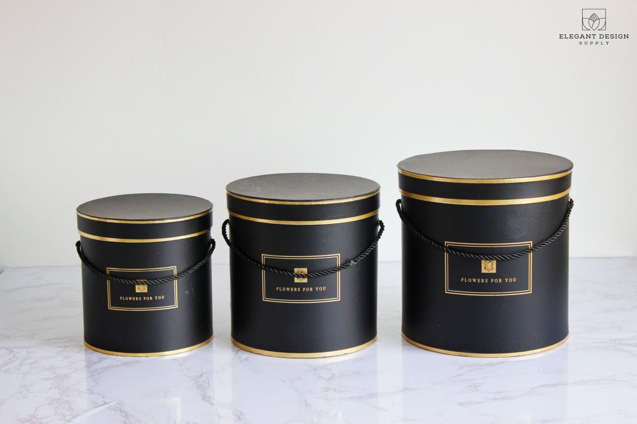 Round "Flowers for you" Hat Flower Box - Elegant Supply