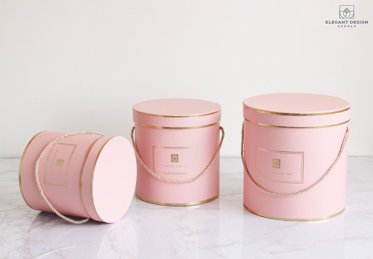 Round "Flowers for you" Hat Flower Box - Elegant Supply