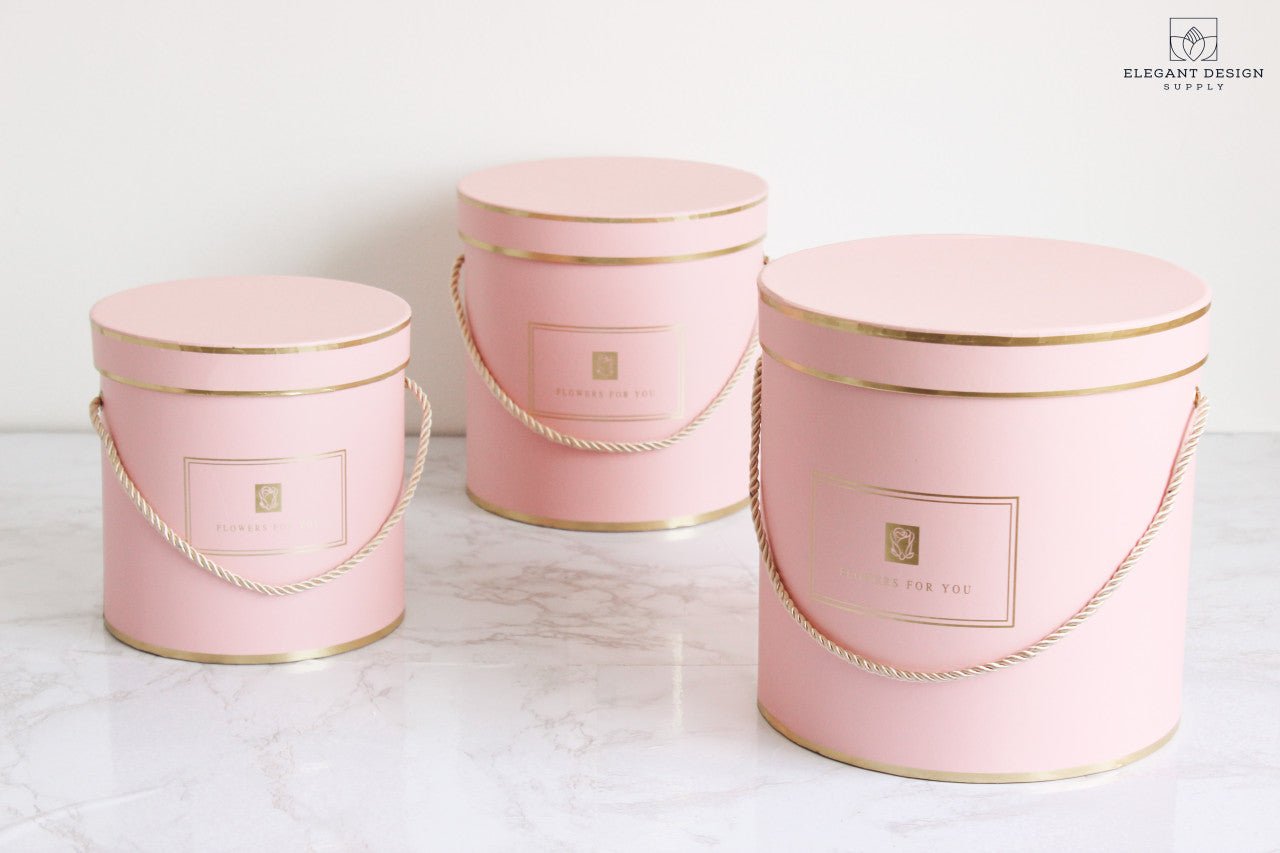 Round "Flowers for you" Hat Flower Box - Elegant Supply