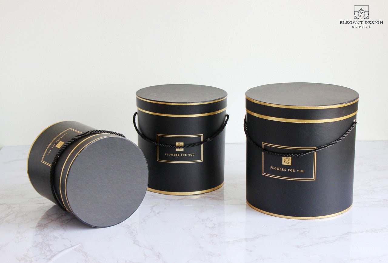 Round "Flowers for you" Hat Flower Box - Elegant Supply