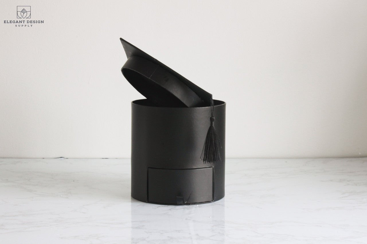 Round Graduation Hat Flower Box with Drawer - Elegant Supply