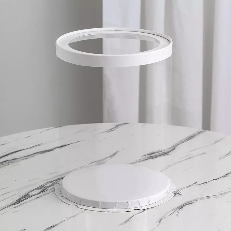 Round Tall Transparent Clear Box with base and CLEAR Lid - Elegant Supply
