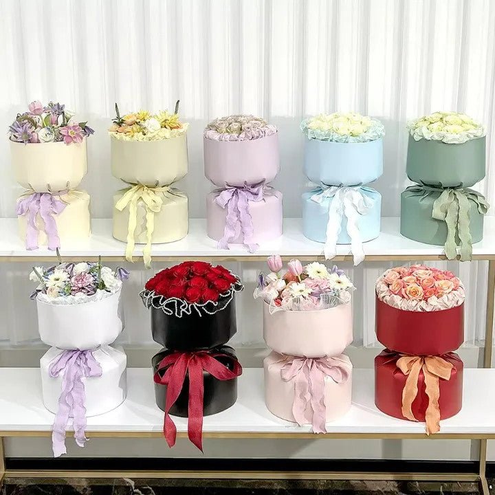 Solid Color DIY Circular Flower Bouquet Wrapping Paper (4 sets/bag) - Elegant Supply