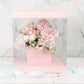 Square Clear Transparent PVC Flower Box with Lid and Base - Elegant Supply