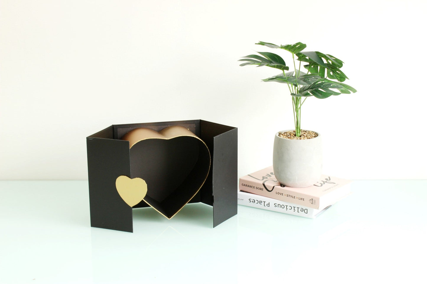 Square Curtain Opening with Heart Insert Flower Box - Elegant Supply