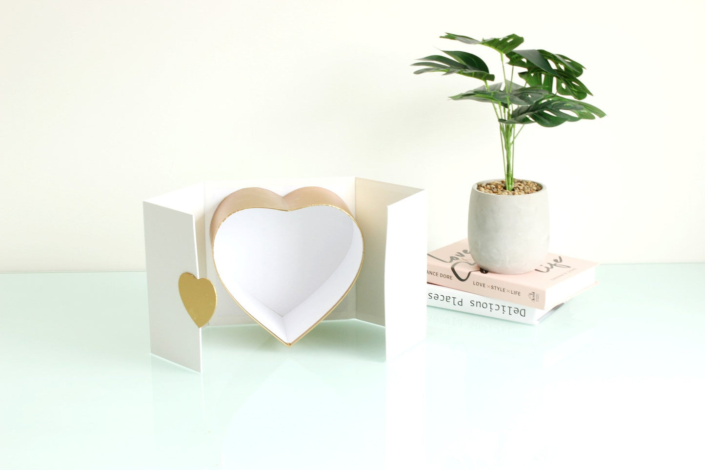 Square Curtain Opening with Heart Insert Flower Box - Elegant Supply