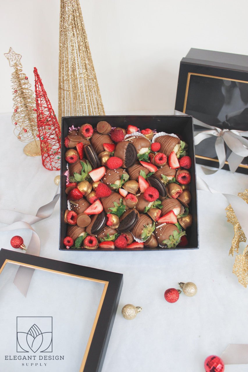 Square Gift Box with Clear Lid and Ribbon - Elegant Supply