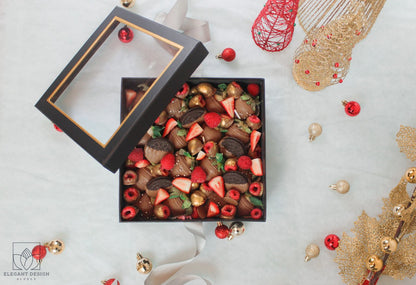 Square Gift Box with Clear Lid and Ribbon - Elegant Supply