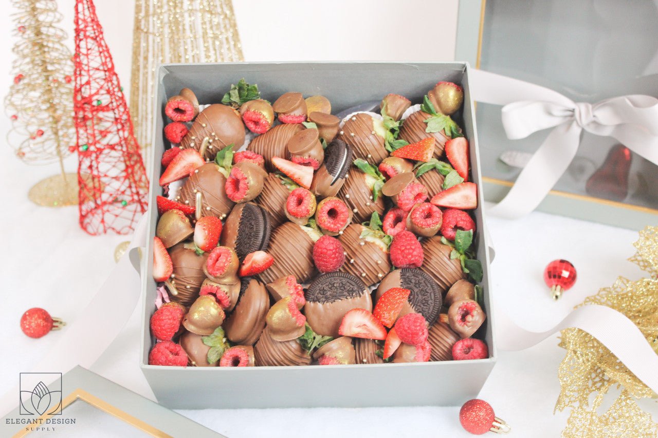 Square Gift Box with Clear Lid and Ribbon - Elegant Supply