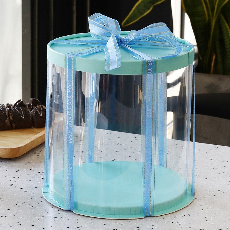Tall Round Clear Box with Base and Lid - Elegant Supply