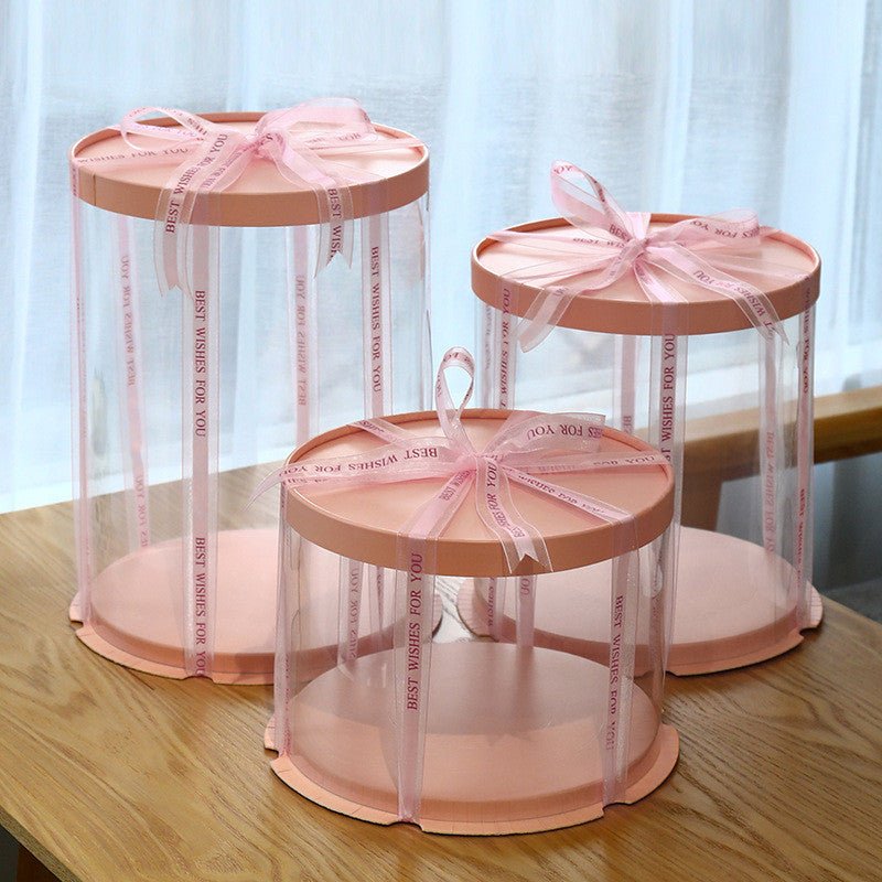 Tall Round Clear Box with Base and Lid - Elegant Supply