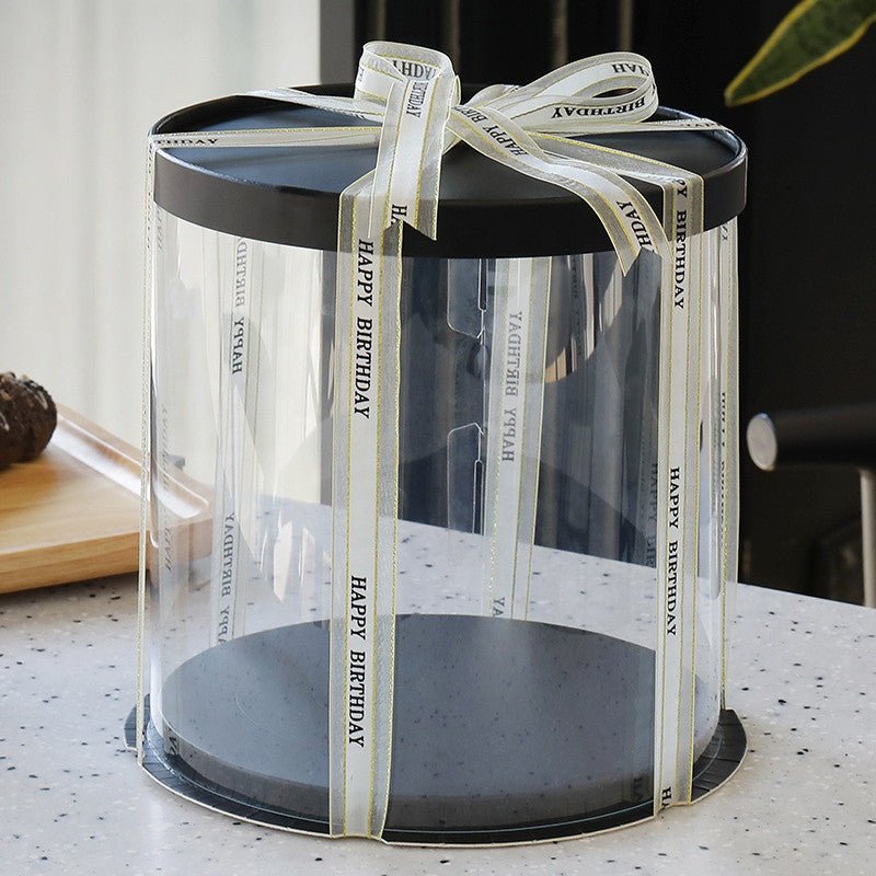 Tall Round Clear Box with Base and Lid - Elegant Supply