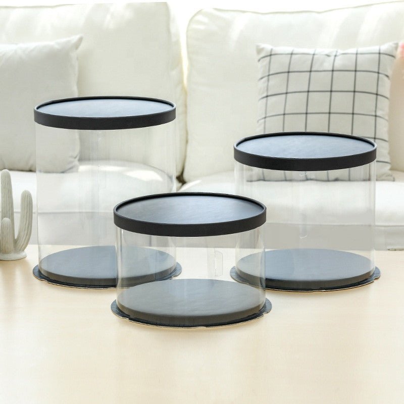 Tall Round Clear Box with Base and Lid - Elegant Supply