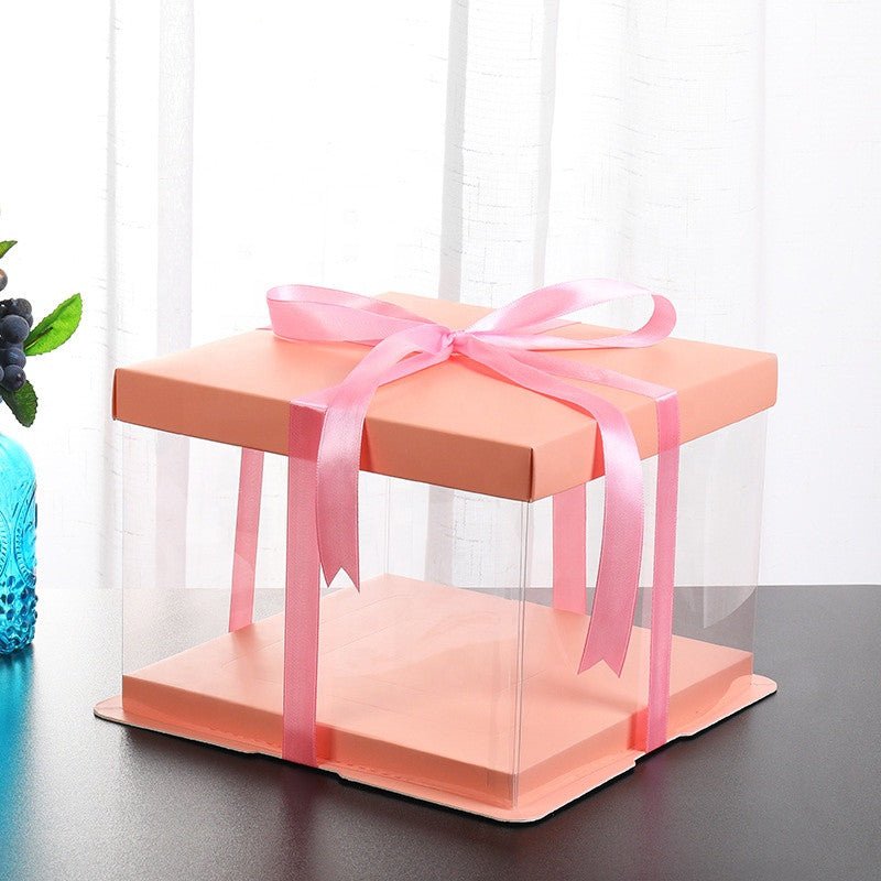 Tall Square Transparent Clear Box with Base and Lid - Elegant Supply
