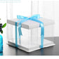 Tall Square Transparent Clear Box with Base and Lid - Elegant Supply