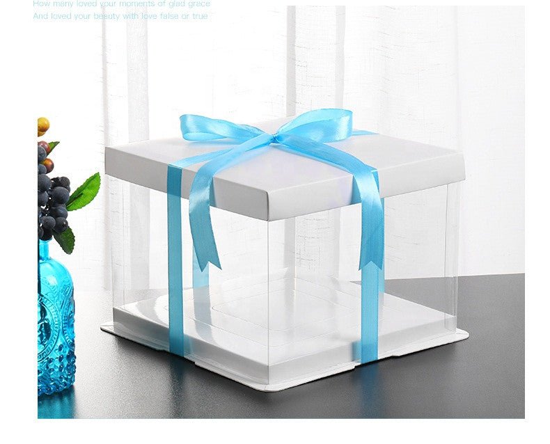 Tall Square Transparent Clear Box with Base and Lid - Elegant Supply