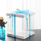 Tall Square Transparent Clear Box with Base and Lid - Elegant Supply