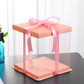 Tall Square Transparent Clear Box with Base and Lid - Elegant Supply