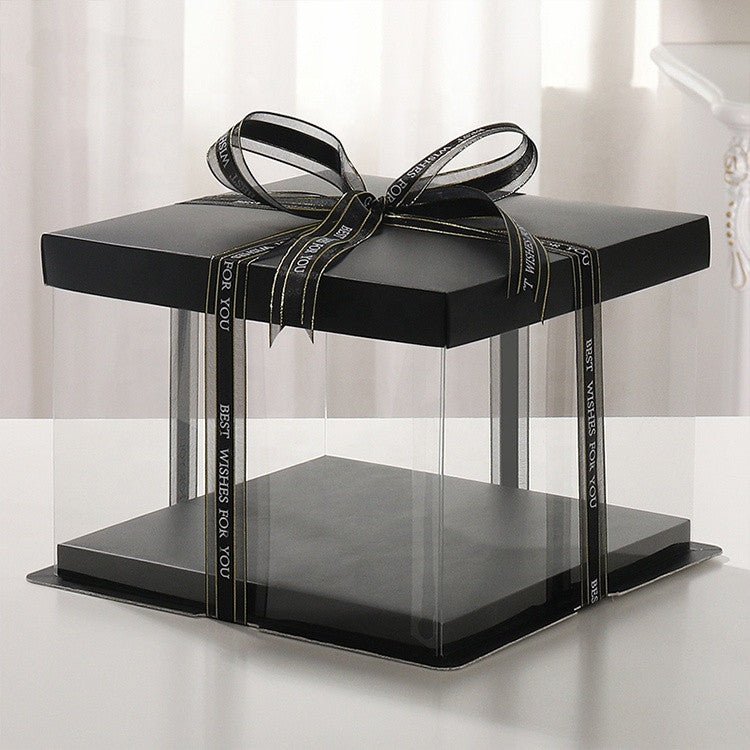 Tall Square Transparent Clear Box with Base and Lid - Elegant Supply
