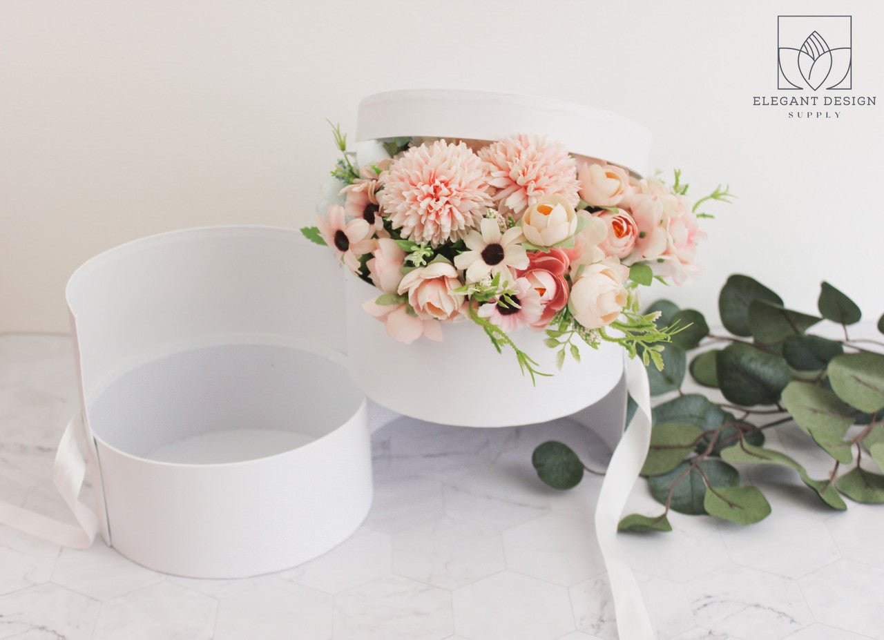 Two Layers Round Flower Box with Clear Lid - Elegant Supply