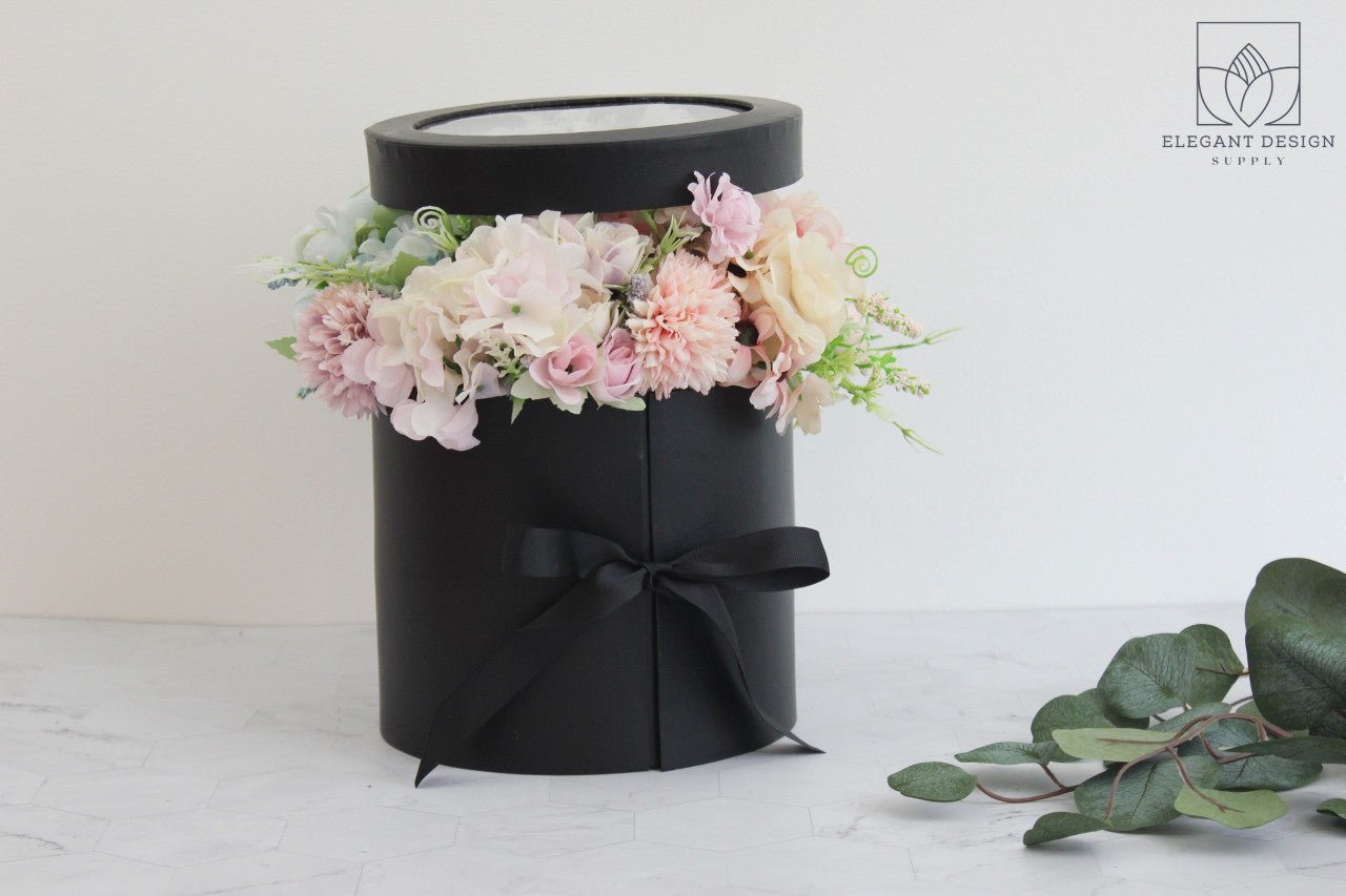 Two Layers Round Flower Box with Clear Lid - Elegant Supply
