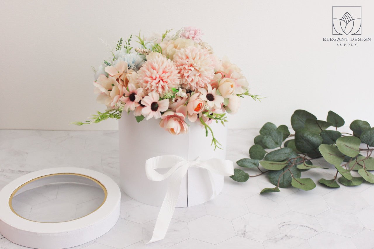 Two Layers Round Flower Box with Clear Lid - Elegant Supply