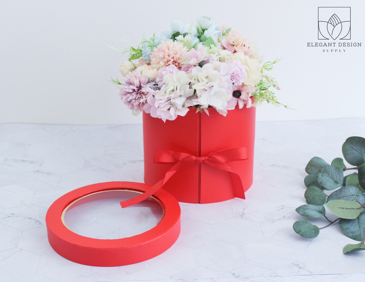 Two Layers Round Flower Box with Clear Lid - Elegant Supply