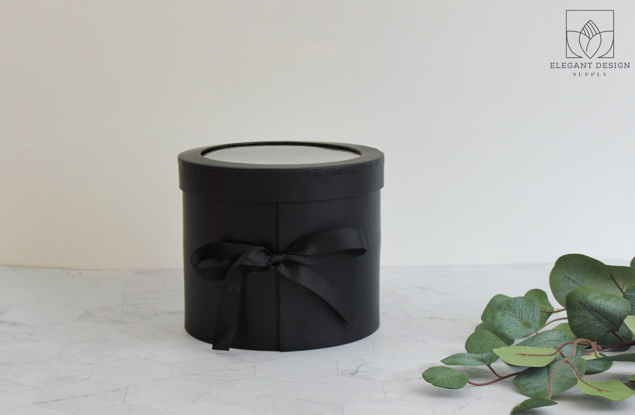 Two Layers Round Flower Box with Clear Lid - Elegant Supply