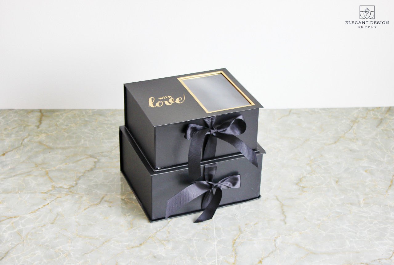 Two Sections Square Flower Gift box - Elegant Supply