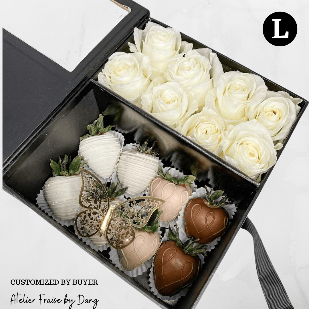 Two Sections Square Flower Gift box - Elegant Supply