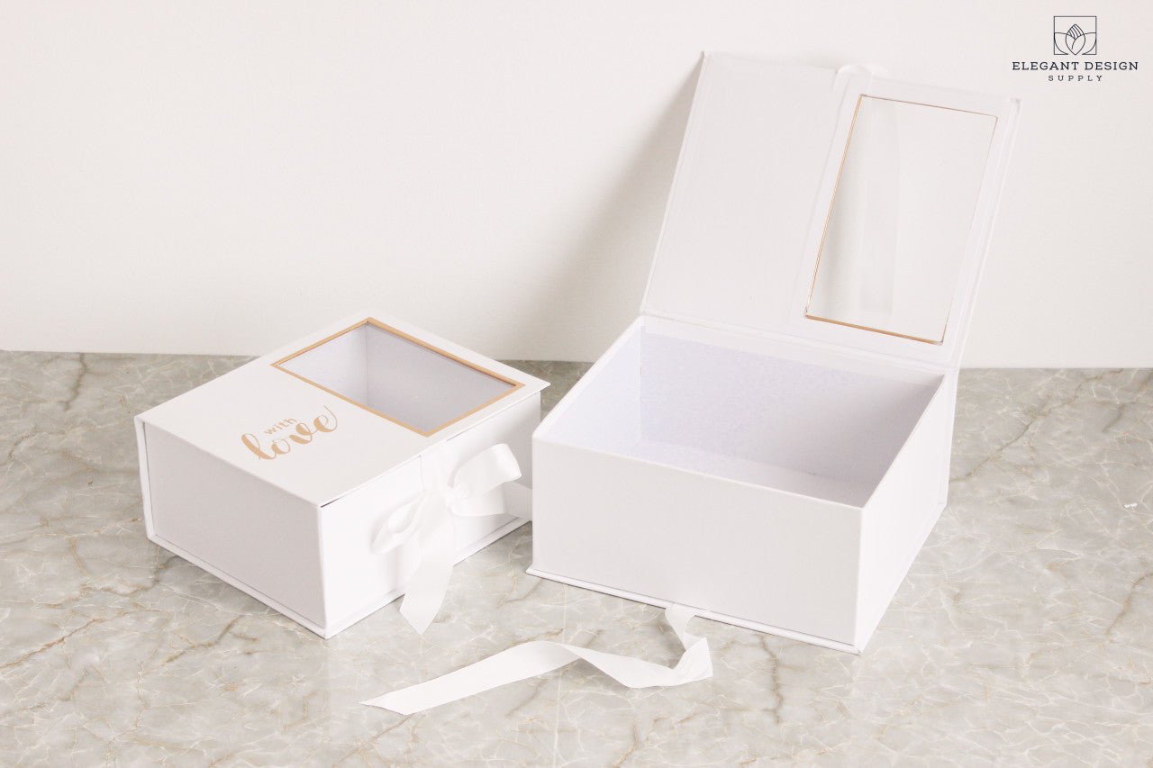 Two Sections Square Flower Gift box - Elegant Supply