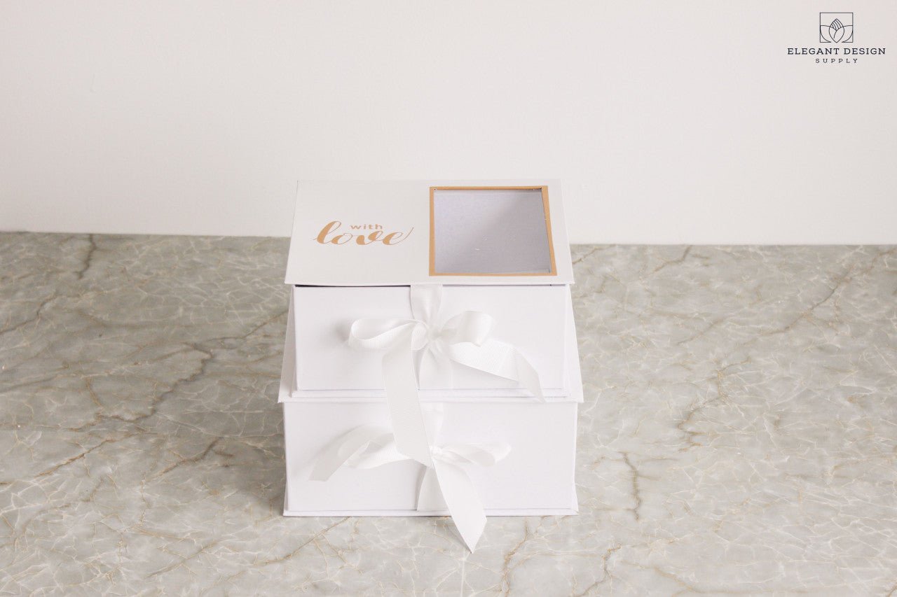 Two Sections Square Flower Gift box - Elegant Supply