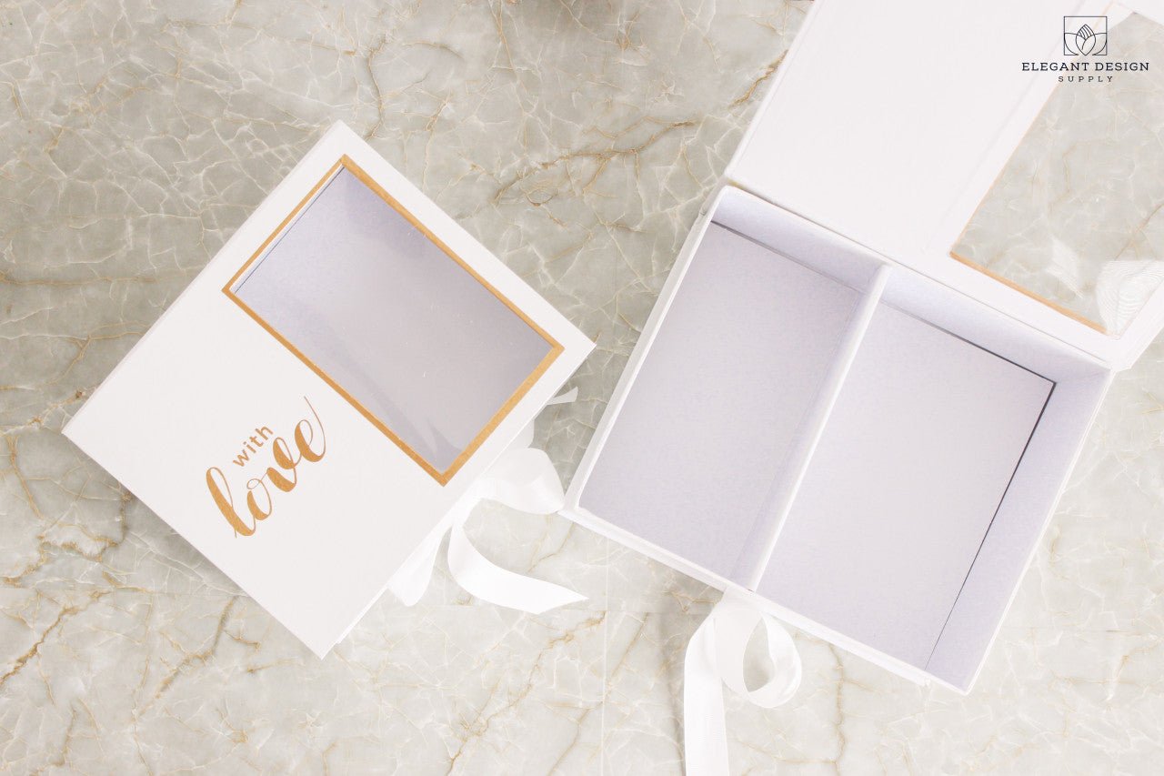 Two Sections Square Flower Gift box - Elegant Supply