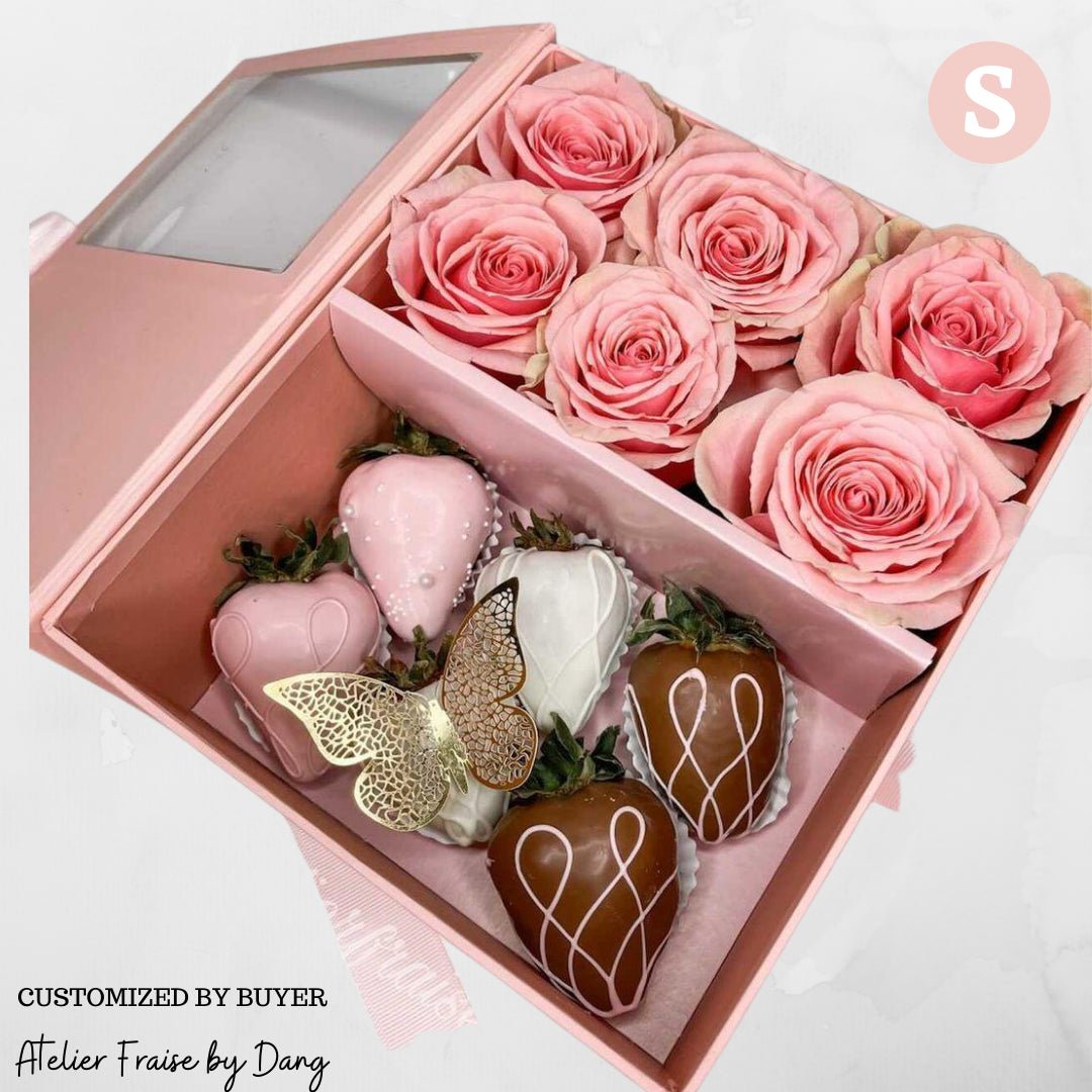 Two Sections Square Flower Gift box - Elegant Supply