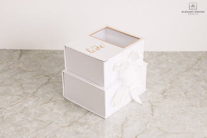 Two Sections Square Flower Gift box - Elegant Supply