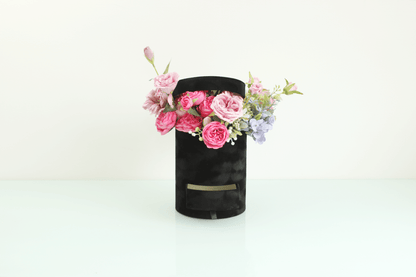 Velvet Round Surprise Flower Box with Drawer - Elegant Supply