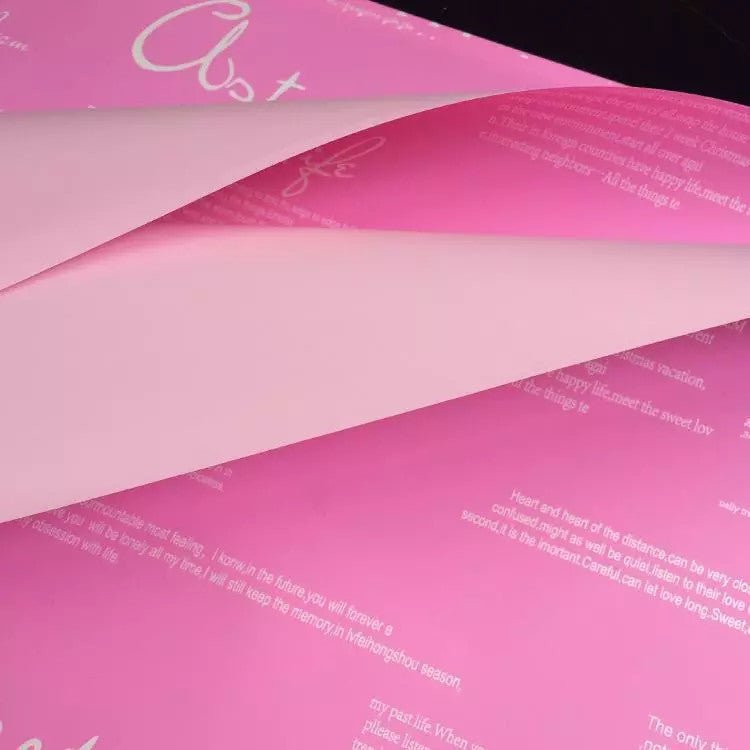 Waterproof English Writing Double Sided Color Flower Wrapping Paper (20 sheets/bag) - Elegant Supply