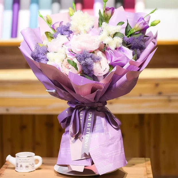 Waterproof English Writing Double Sided Color Flower Wrapping Paper (20 sheets/bag) - Elegant Supply