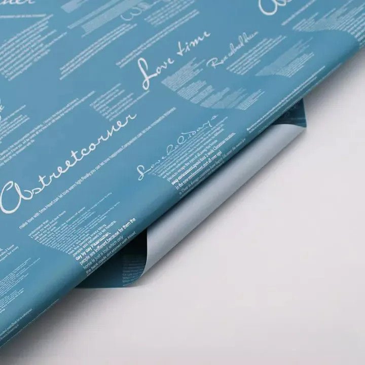 Waterproof English Writing Double Sided Color Flower Wrapping Paper (20 sheets/bag) - Elegant Supply