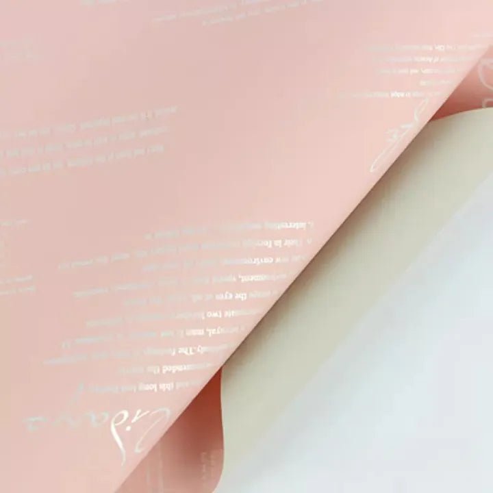 Waterproof English Writing Double Sided Color Flower Wrapping Paper (20 sheets/bag) - Elegant Supply
