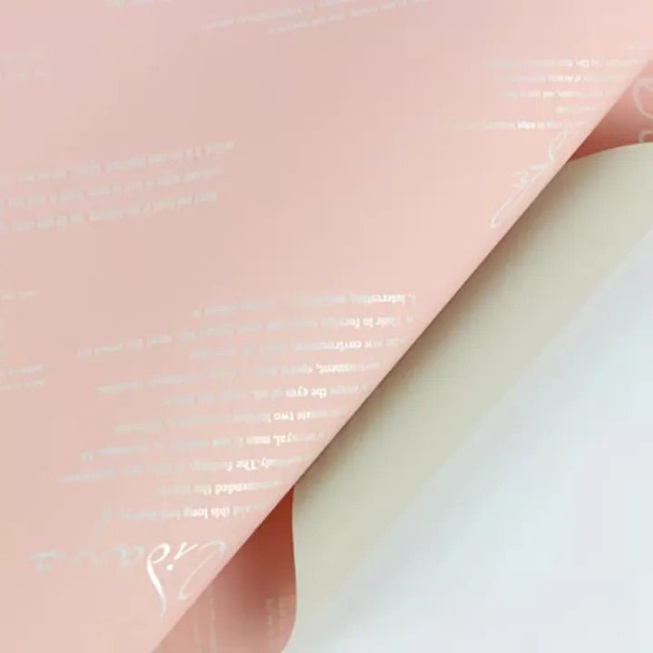 Waterproof English Writing Double Sided Color Flower Wrapping Paper (20 sheets/bag) - Elegant Supply