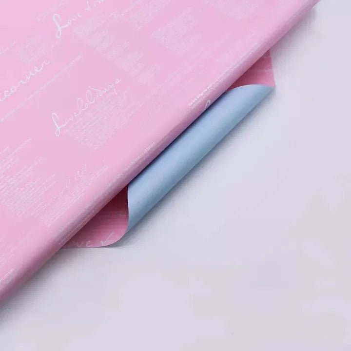 Waterproof English Writing Double Sided Color Flower Wrapping Paper (20 sheets/bag) - Elegant Supply
