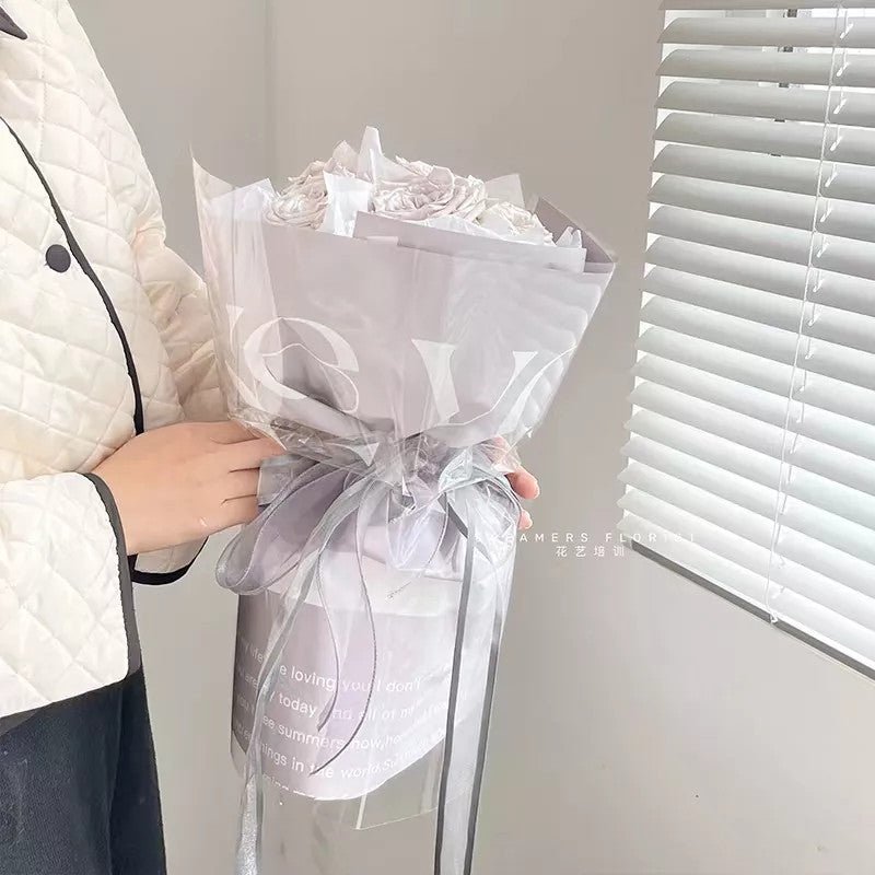 Waterproof "Love You" Flower Wrapping Paper (20 sheets/bag) - Elegant Supply